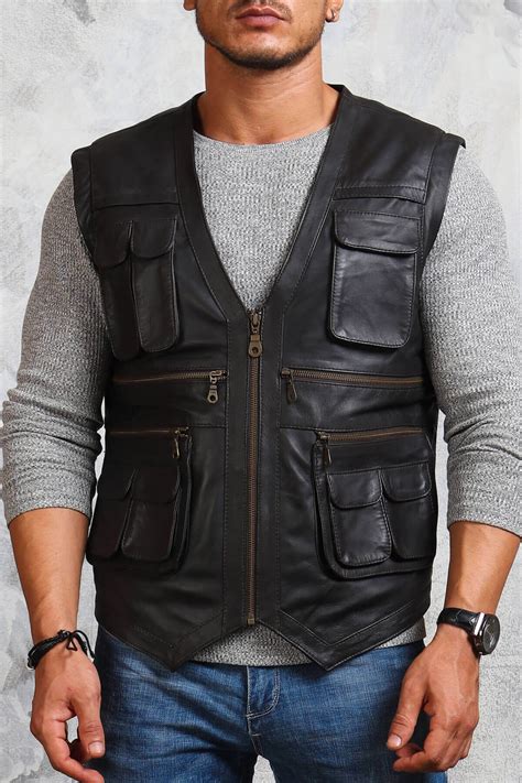 Black Leather Vest 